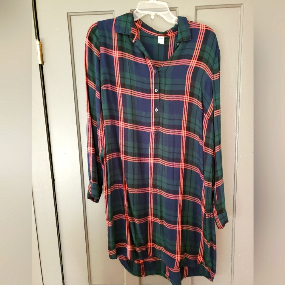 Old Navy Flannel Shirt Dress, Large